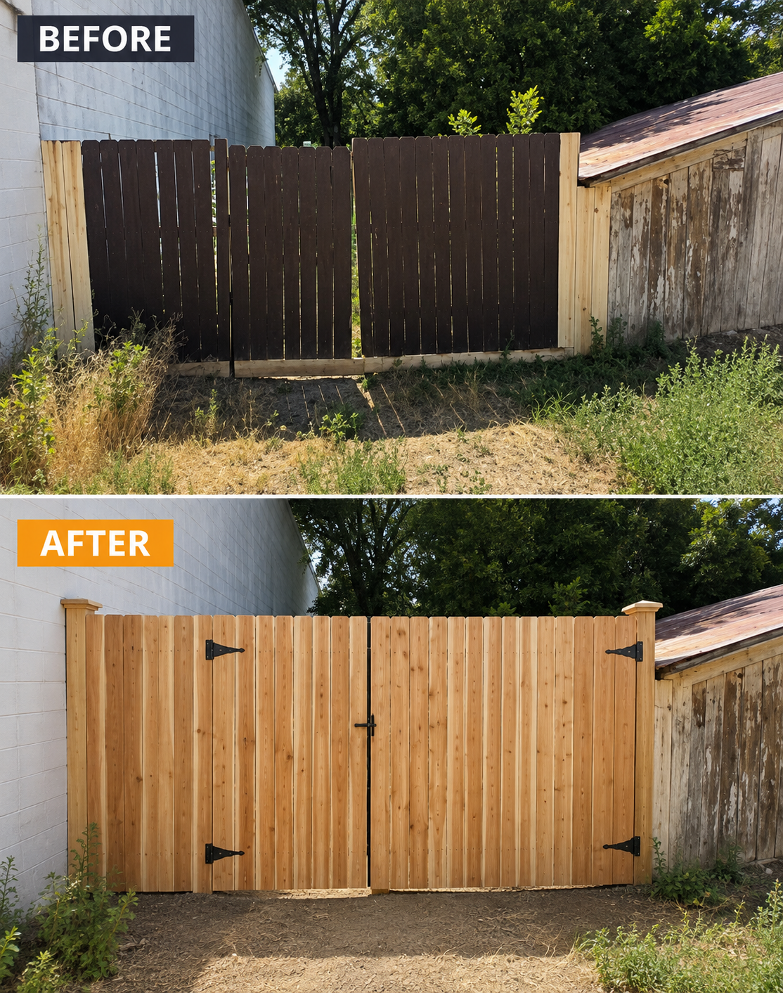 Residential fence installation by B&B Fencing